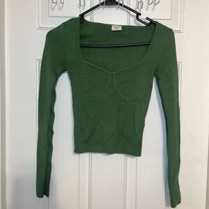 Abercrombie & Fitch Forest Green Long Sleeve Top